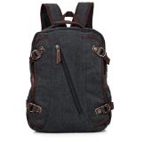 9037A Black Excellent Quality Canvas Durable School Backpack for Young