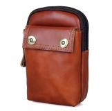 5001B Brown-red Cowhide Men's Phone Bag Factory 