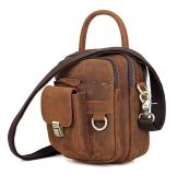 1003B Crazy Horse Leather Durable Small Sling Bag Handbag Belt Bag 