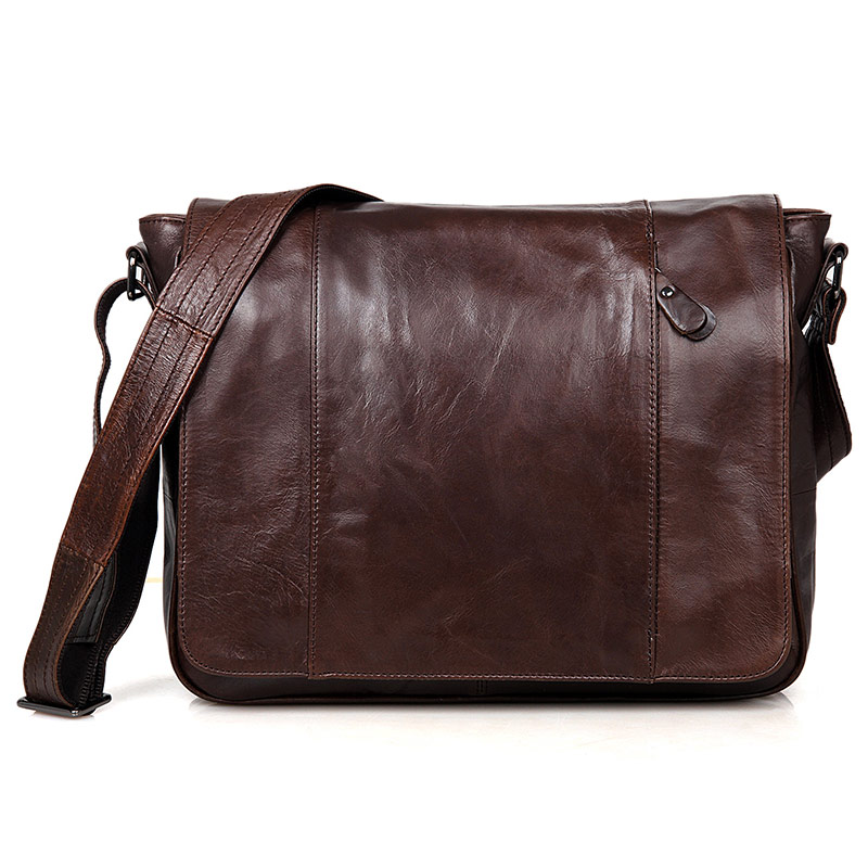 7338C Coffee Vintage Cow Leather Men Sling Bag for Young
