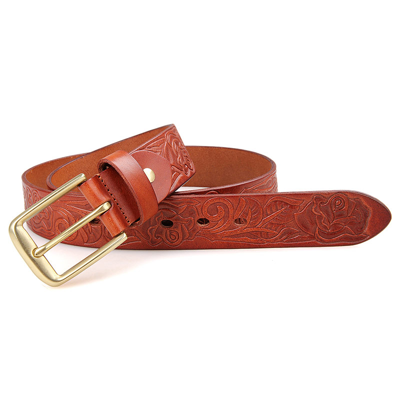 B013B-1 Belts for Women Lady/Woman Belt/Real Leather Belt Brown Red 
