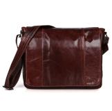 7338B Vintage Cow Leather Brown Men Sling Bag for Young