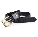 B012A JMD Brand High Quality Black Leather Belt Dressed Belt for Men