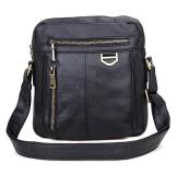 1011A Black Small Style Cowhide Leather Men's Cross Body Bag