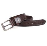 B001Q-2 Factory Price Fashional Basic Men Belt with Big Old Brass Buckles