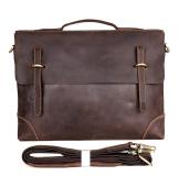 7228R Dark Brown Rare Genuine Crazy Horse Leather Men's Briefcase Laptop Handbag Messenger Bag