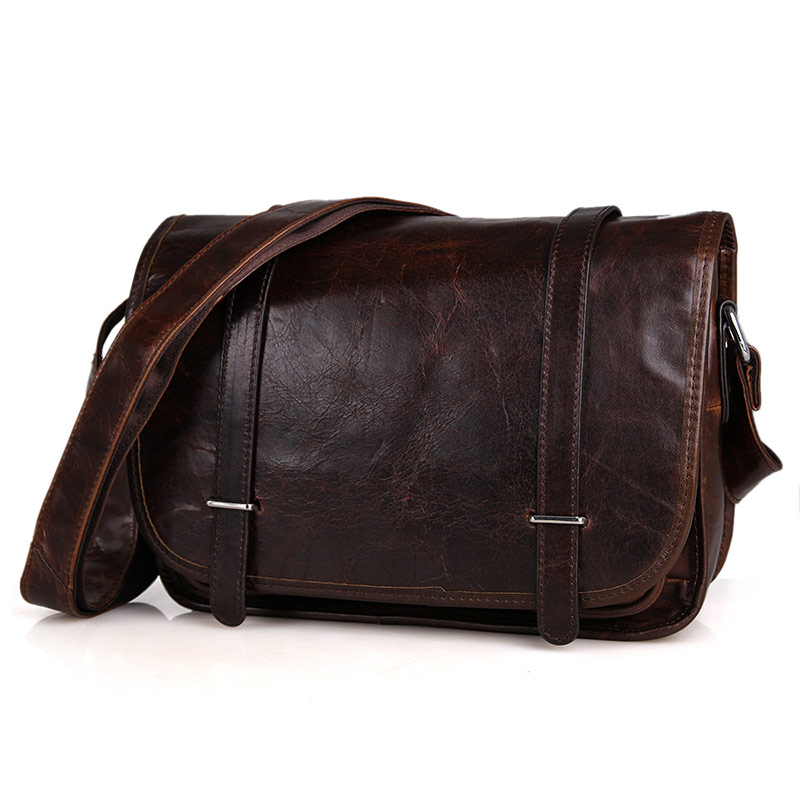 3118C Cowboy Vintage Leather Unisex Chocolat Shoulder Messenger Bag