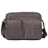 1017J Grey Genuine Leather Sling Bag for Men Laptop Bag