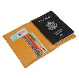 R-8190D  Orange 100% Cow Leather Passport Holder for Lady 