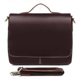 7108R 100% Genuine Cow Leather Men's Briefcases Handbag Handmade Across Body Messenger