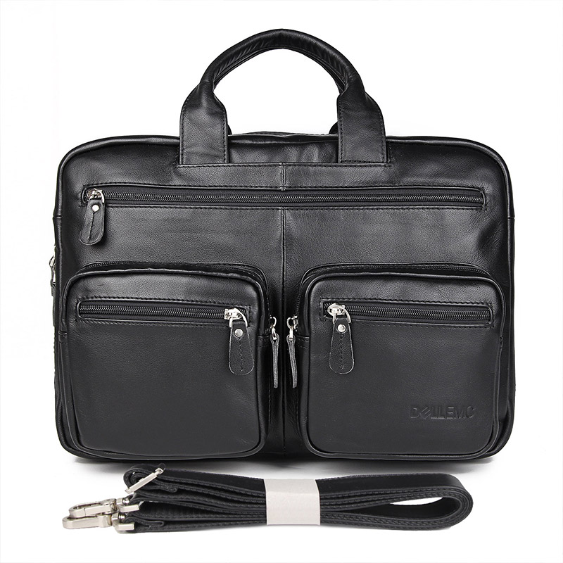 7231A Black Genuine Vintage Leather Laptop Bag Hot Selling in USA Office Briefcase 