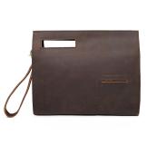 A0011RS Crazy Horse Leather Handbag Small Briefcase Ipad Pocket