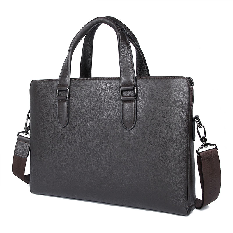 7410Q Coffee Trend Genuine Cow Leather 15" Laptop Men's Handbag