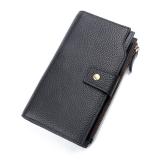 R-8103A Black Cow Leather RFID Wallet Card Holder 