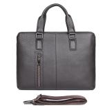 7411Q  Coffee Real Soft Cow Leather Briefcase Laptop Bag 