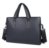 7419A Black Cow Leather Laptop Bag for Men Fashionable Briefcase 