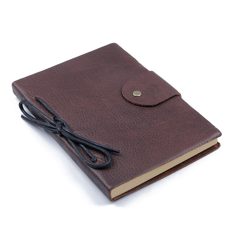 8081Q-1 Lichee Pattern Genuine Leather Journals Notebook for Men and Women Brown