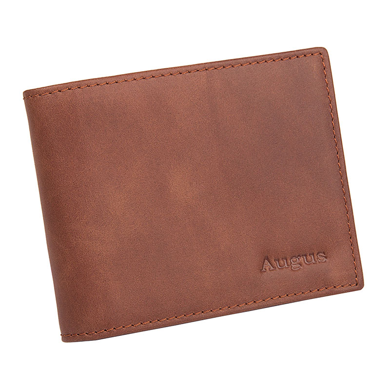 R-8056SX-1 Cow Leather RFID Card Holder Pocket Wallet for Men