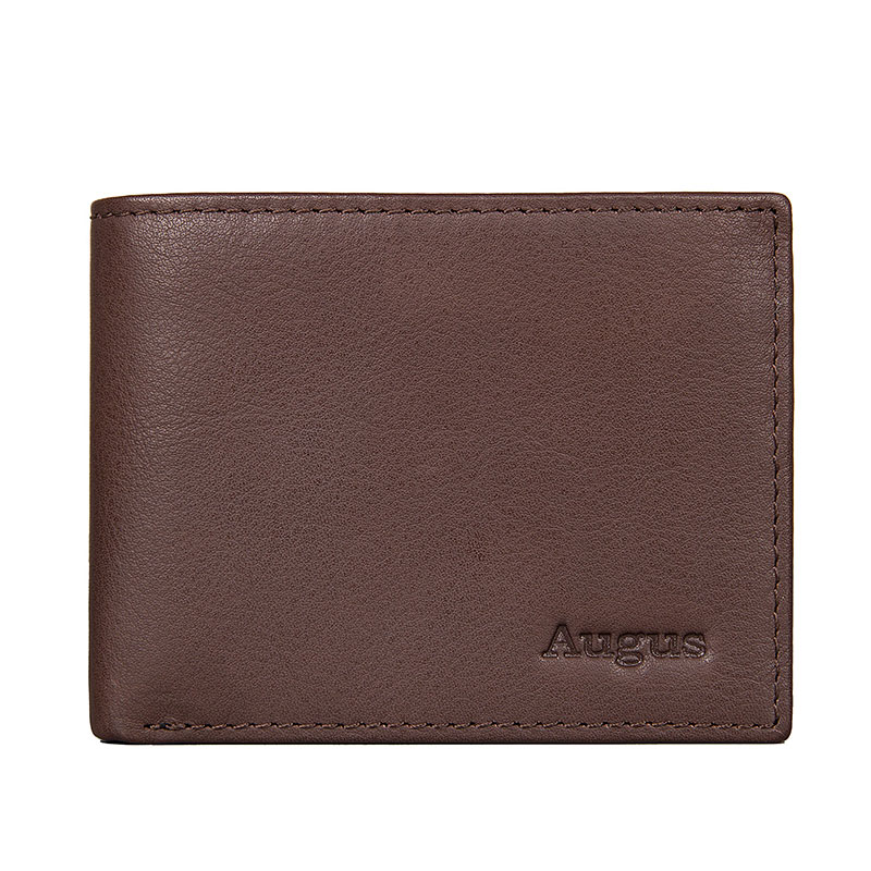 R-8146C-1 Tan Leather Cow Leather Wallet RFID ID Card Holder 