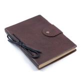 8081Q-1 Lichee Pattern Genuine Leather Journals Notebook for Men and Women Brown