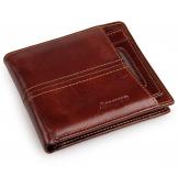 R-8107-3C High Quality Cow Leather Wallet Brown RFID Card Holder 