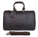 7077Q Unisex Genuine Leather Chocolate Travel Duffle Bag Dispatch Tote Bag Laptop Bag