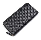 8067A Fashion Large Capacity 100% Real Genuine Leather Purse Wallet Black Color