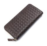 8067C Fashion Large Capacity 100% Real Genuine Leather Purse Wallet Coffee Color