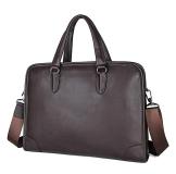 7402Q  Genuine Cow Leather Soft Handbag Laptop Bag for Men