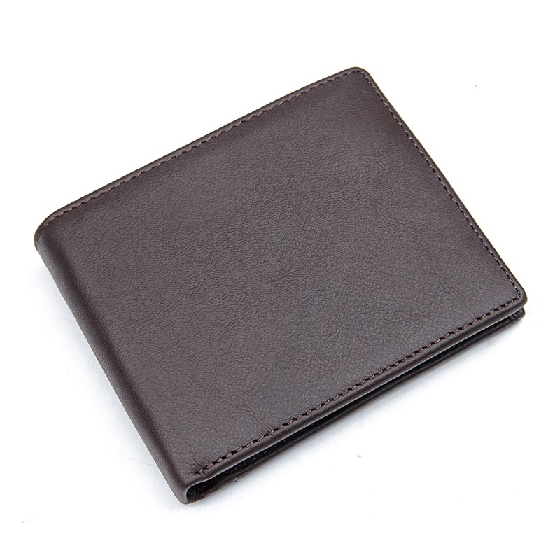 8054C-1 100% Real Genuine Leather Coffee Card Holder Purse Wallet Billfold 