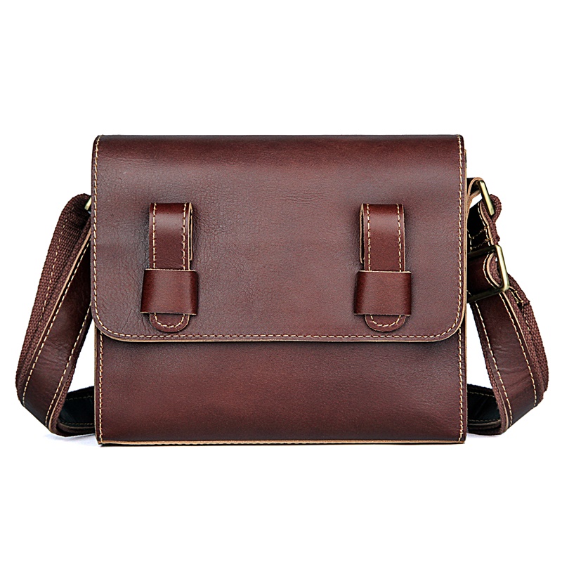 C005X Cow Leather Brown Red Sling Bag Small Bag 