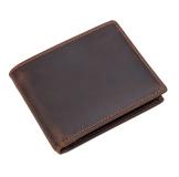 8108R Dark Brown Men's Crazy Horse Leather Pocket Wallet 
