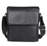 7055A Black Cow Leather Sling Bag Messenger Bag Mens Cross Body Bag 