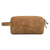 C013B  Crazy Horse Leather Cosmetic Handbag Washing Bag