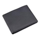 8054A 100% Real Genuine Leather Black Card Holder Purse Wallet Billfold 
