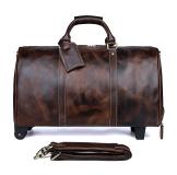 7077LQ Brown Cow Leather 15.6 Inches Travel Tote Trolley Dispatch Bag for Men