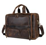 7289R Durable Crazy Horse Leather Briefcase Office Bag