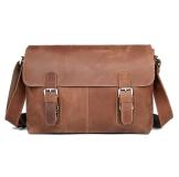 6002B Hot Selling Crazy Horse Leather Men's Brown Shoulder Messenger Bag High Quality Crossbody Purse