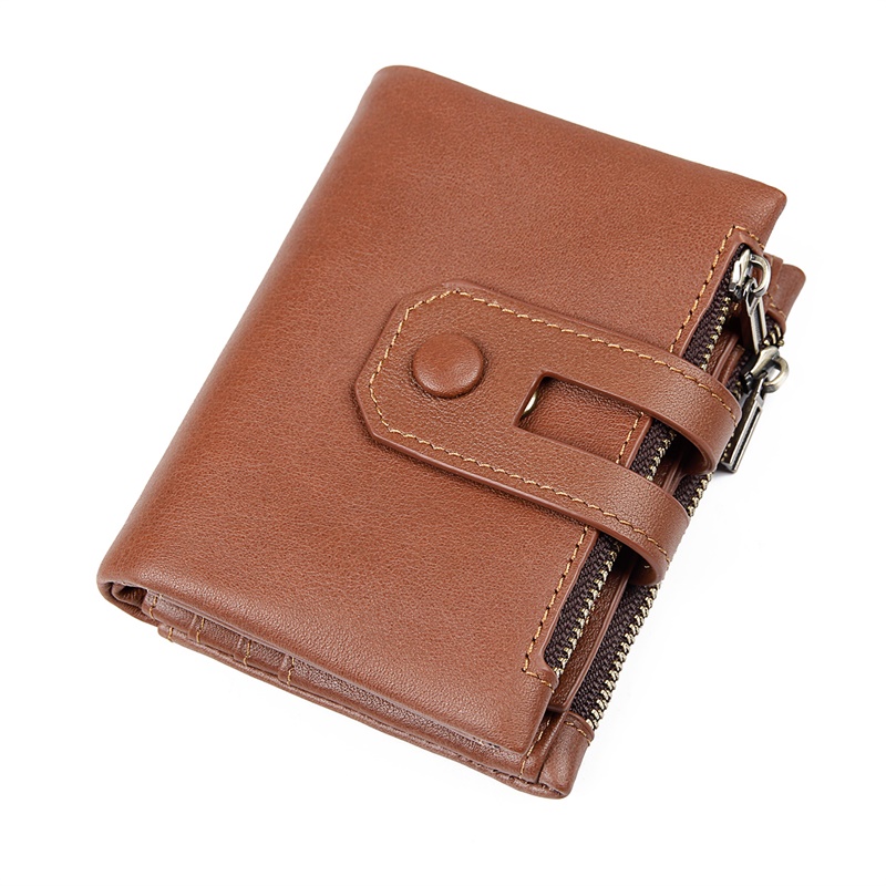 8442B Brown Cow Leather High Quality Wallet Lady's Card Holder 