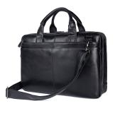 7092A Black Top Full Graine Cow leather Briefcase Laptop Bag