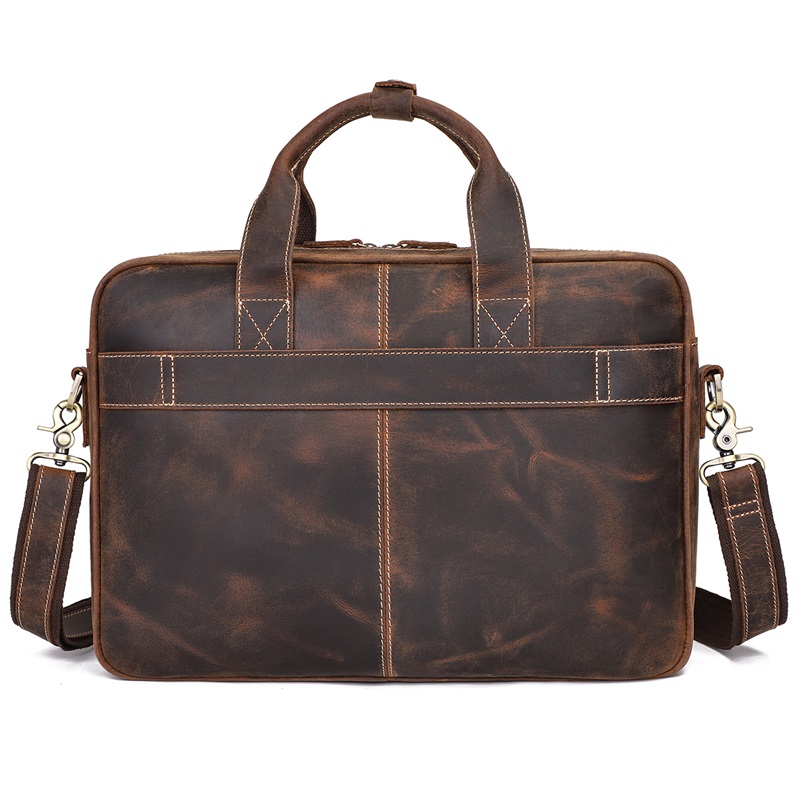 7409R-Y Crazy Horse Leather Bag Laptop Bag 