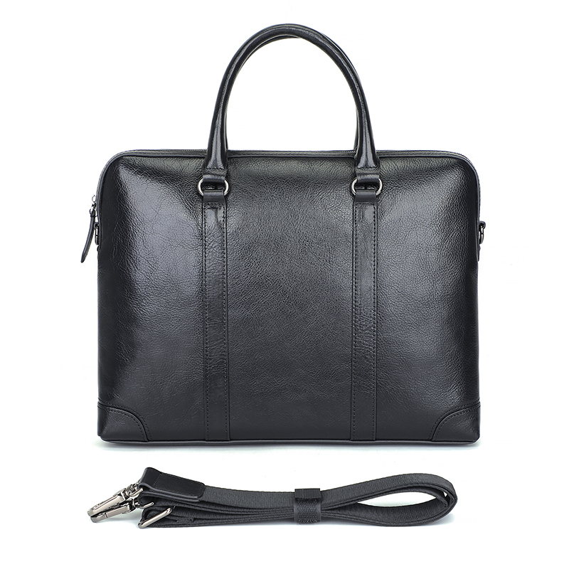 7426A Black Cow Leather Bag Laptop Men Handmade Briefcase