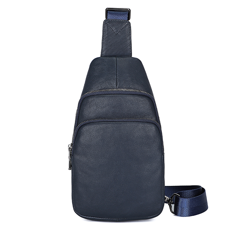 4026K Real Genuine Leather Blue Cross Body Bag for Men 