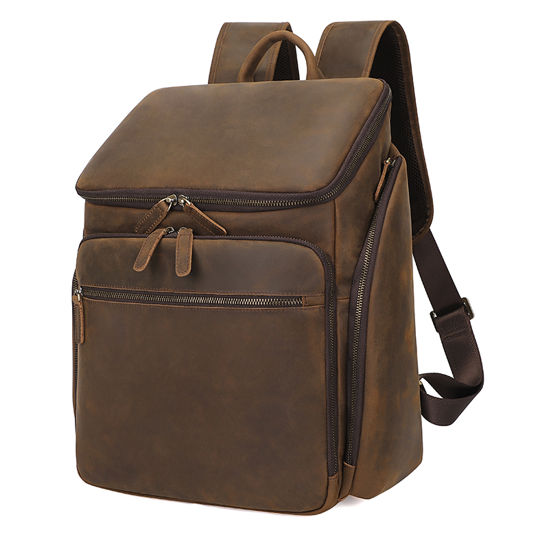 High Quality Crazy Horse Leather Backpack 