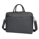 7446A Wholesale Price Black Real Cow Leather Men's Laptop Bag 