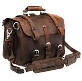 7072R Crazy Horse Leather Men's Briefcase Backpack Travel Bag Huge