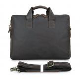 7167R Classic Genuine Leather Men's Chocolate Laptop Tote Bag Briefcase Messenger