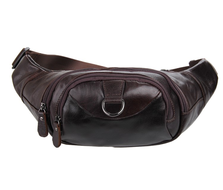 7211C Excellent Genuine Leather Waist Bag Fanny Pack Purse
