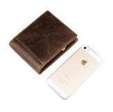 8054B J.M.D Genuine Vintage Leather Card Holder Wallet Billfold 