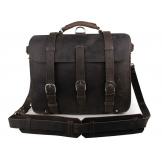 7072J-1 Dark Grey Crazy Horse Leather Men's Briefcase Backpack Travel Bag Huge